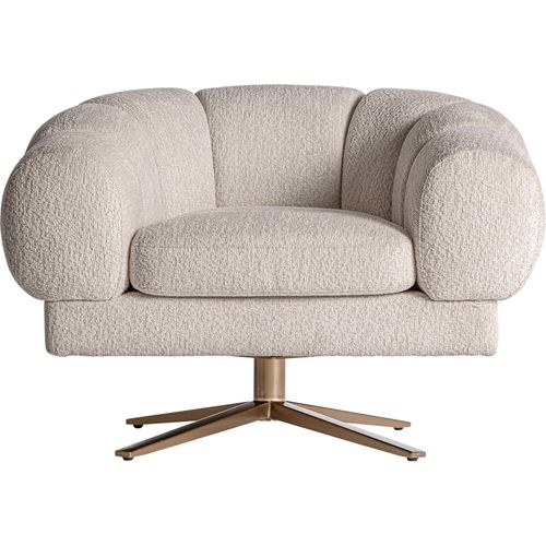 Fauteuil Elise Velours Blanc Cassé Art Déco
