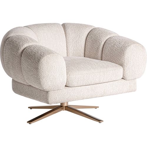 Fauteuil Elise Velours Blanc Cassé Art Déco
