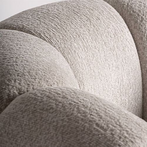 Fauteuil Elise Velours Blanc Cassé Art Déco