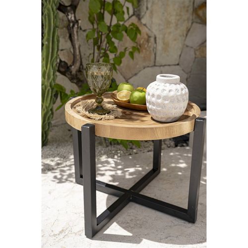 Table D'appoint Rain Tree En Noir Naturel