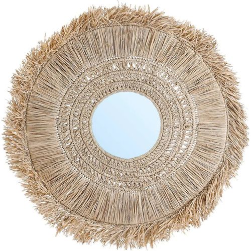 Miroir Yuki Tissé à La Main En Raphia