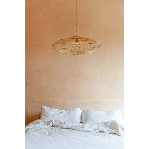 Lampe Suspendue Macaron En Rotin Naturel