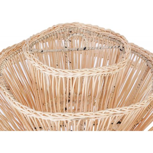 Lampe Shiitake Tressée Naturelle En Rotin