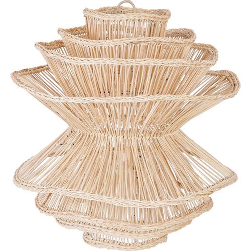 Lampe Shiitake Tressée Naturelle En Rotin