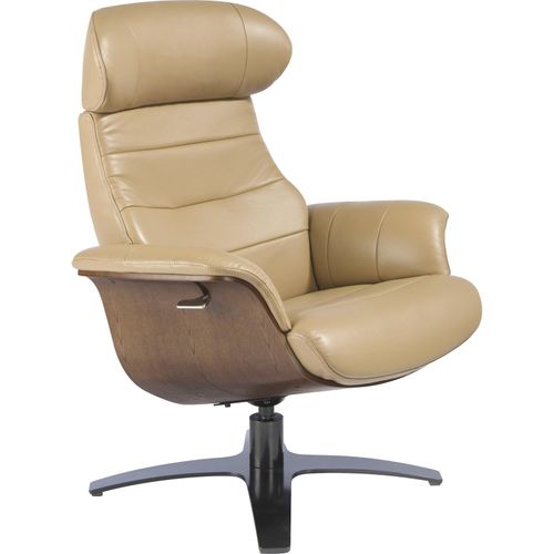 Fauteuil Pivotant En Cuir Sable Angel Cerda Confort Et Design