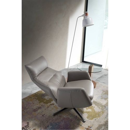 Fauteuil Pivotant Cuir Anthracite Angel Cerda