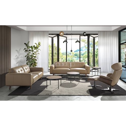 Canapé 3 Places En Cuir Beige Angel Cerda