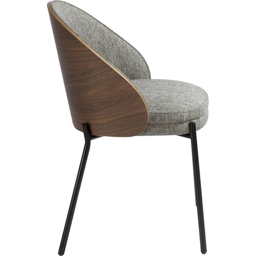 Chaise Design Angel Cerda En Noyer Et Tissu Gris