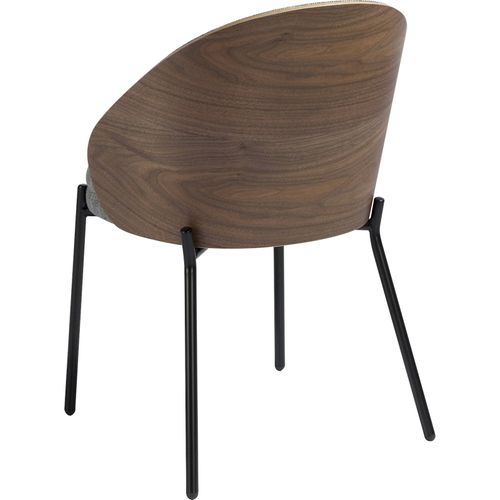 Chaise Design Angel Cerda En Noyer Et Tissu Gris