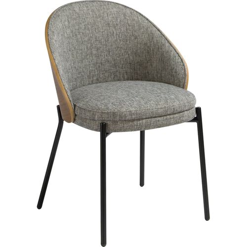 Chaise Design Angel Cerda En Noyer Et Tissu Gris