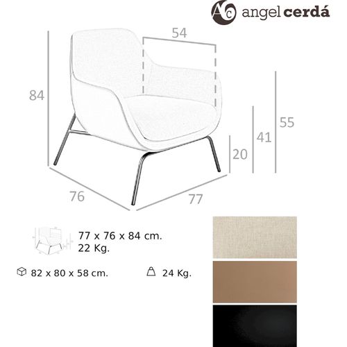 Fauteuil Design Crème Et Marron Angel Cerda