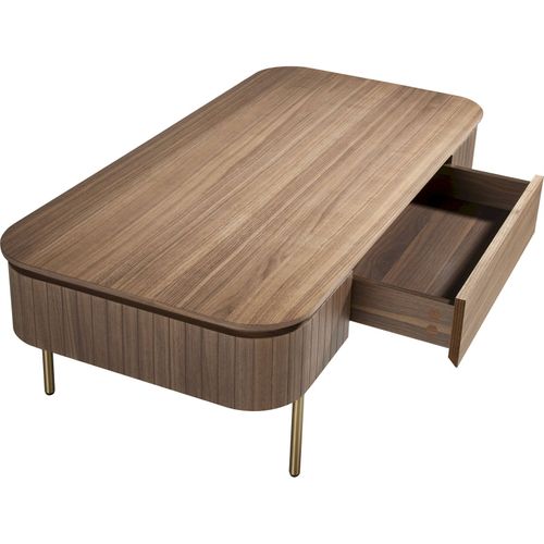 Table Basse Rectangulaire Angel Cerda En Noyer Et Or