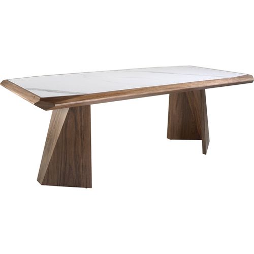 Table à Dîner Design Marbre Et Noyer Angel Cerda