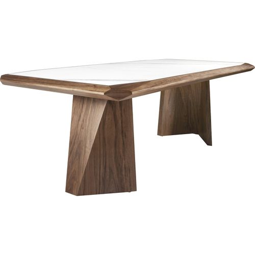 Table à Dîner Design Marbre Et Noyer Angel Cerda