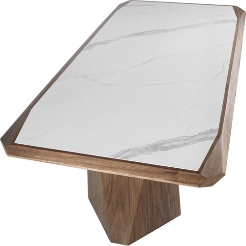 Table à Dîner Design Marbre Et Noyer Angel Cerda