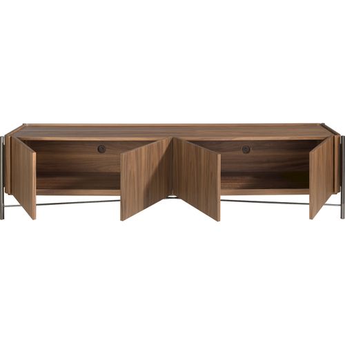 Meuble TV Design Angel Cerda En Noyer Et Acier