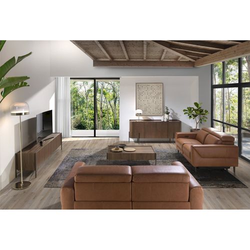 Meuble TV Design Angel Cerda En Noyer Et Acier