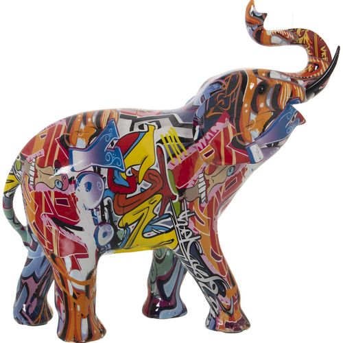 Sculpture Éléphant Coloré En Résine Pour Déco Intérieure