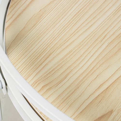 Table Basse Design Métal Blanc Et Bois Élégant