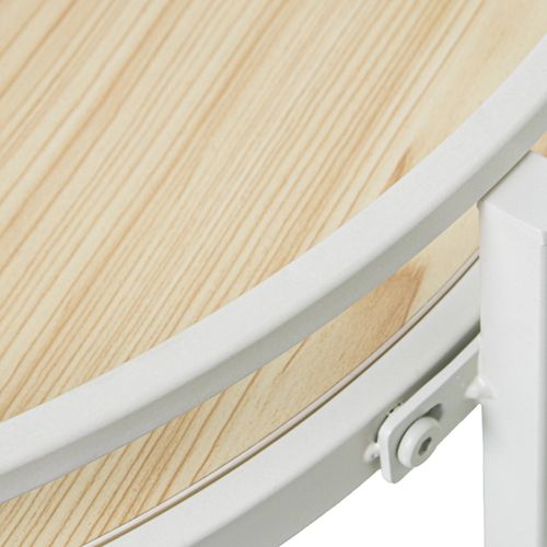 Table Basse Design Métal Blanc Et Bois Élégant