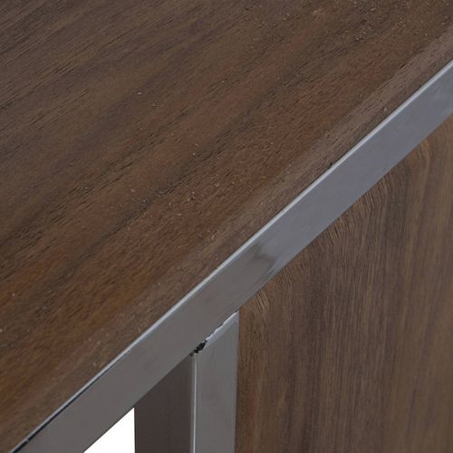 Table Basse Design En Noyer Avec Pieds En Métal