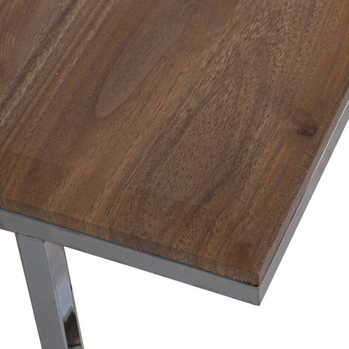 Table Basse Design En Noyer Avec Pieds En Métal