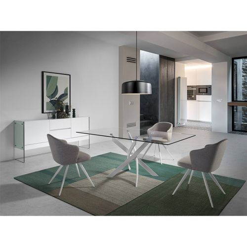 Table à Manger Verre Trempé Design Moderne Angel Cerda
