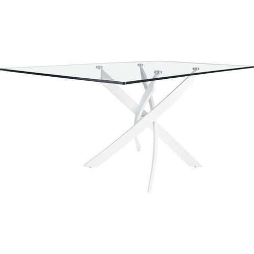 Table à Manger Design Verre Et Pieds Blancs Angel Cerda