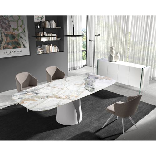 Table à Manger Design Angel Cerda En Marbre Blanc