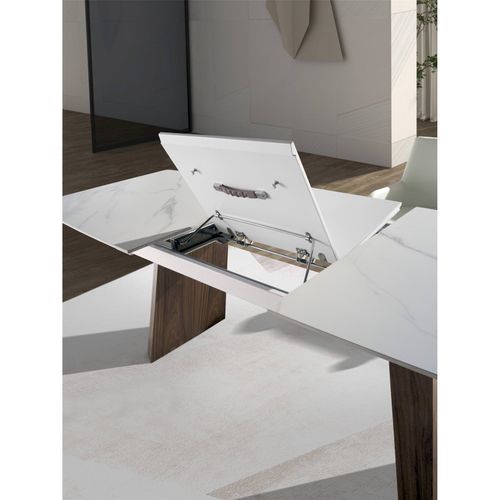 Table Extensible Ovale Angel Cerda Marbre Blanc
