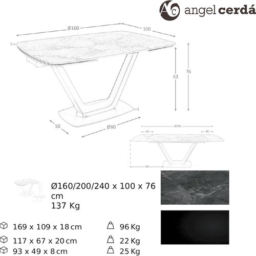 Table Extensible Angel Cerda Ovale En Marbre Noir