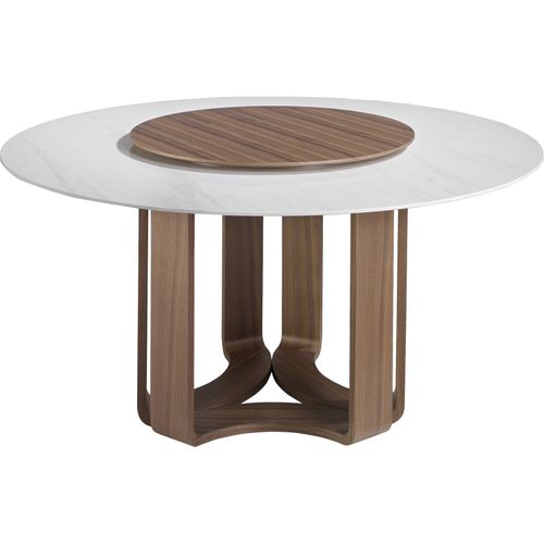 Table Ronde Angel Cerda Marbre Et Noyer