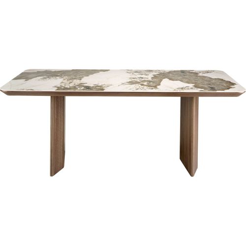 Table à Manger Design Marbre Blanc Et Noyer Angel Cerda