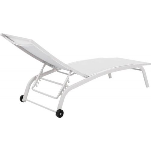 Bain De Soleil Élégant Textile Blanc Et Aluminium