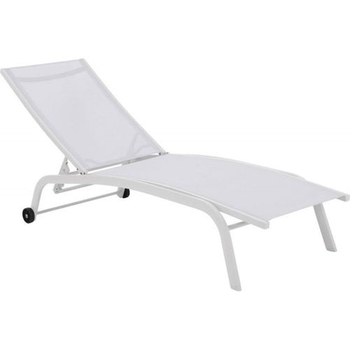 Bain De Soleil Élégant Textile Blanc Et Aluminium