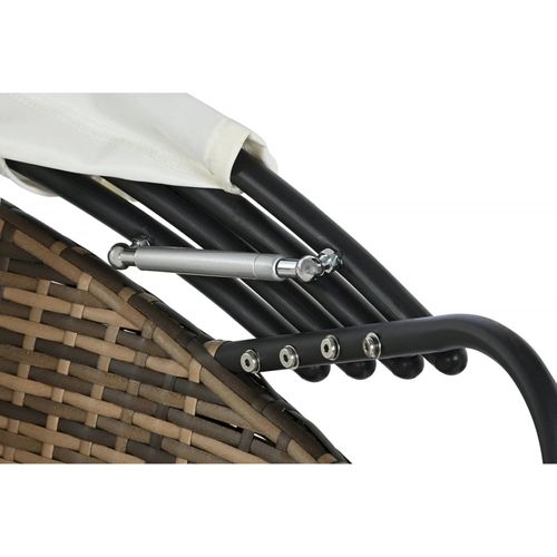 Bain De Soleil Tressé Blanc Élégant Pour Jardin