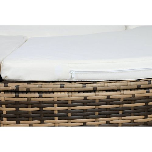 Bain De Soleil Tressé Blanc Élégant Pour Jardin