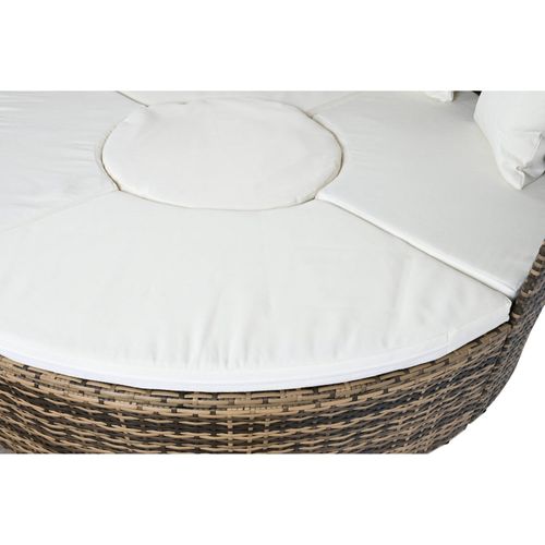 Bain De Soleil Tressé Blanc Élégant Pour Jardin