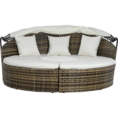 Bain De Soleil Tressé Blanc Élégant Pour Jardin