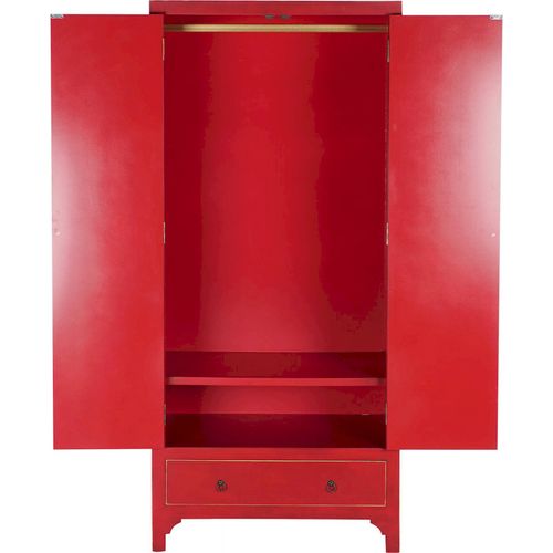 Armoire Bois Rouge Élégant Pour Salon Intérieur Chic
