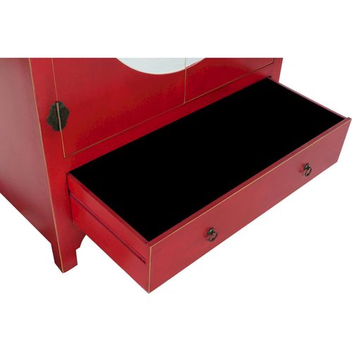 Armoire Bois Rouge Élégant Pour Salon Intérieur Chic