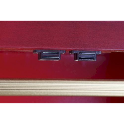 Armoire Bois Rouge Élégant Pour Salon Intérieur Chic