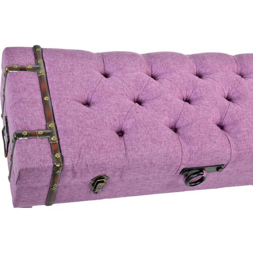 Bout De Lit Avec Coffre De Rangement En Polyester - Rose