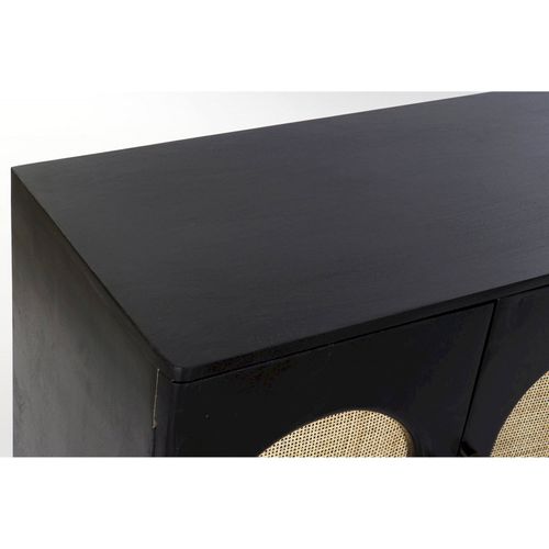 Buffet Bahut Chic Noir En Rotin Et Mango Pour Intérieur