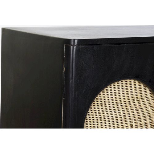 Buffet Bahut Chic Noir En Rotin Et Mango Pour Intérieur