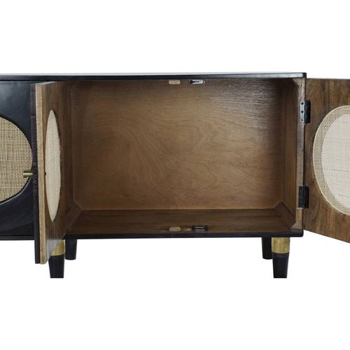 Buffet Bahut Chic Noir En Rotin Et Mango Pour Intérieur