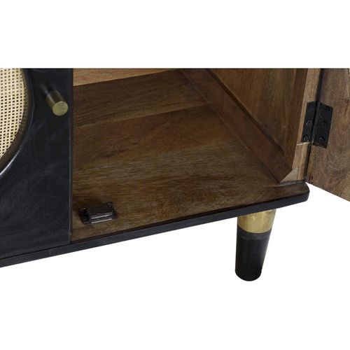 Buffet Bahut Chic Noir En Rotin Et Mango Pour Intérieur