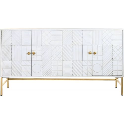 Buffet Blanc Doré Élégant Et Raffiné En Laiton
