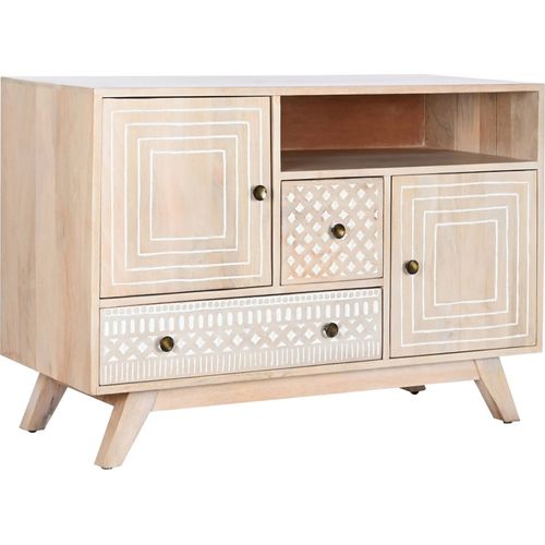 Buffet Bahut Bois Blanc Ciselé Pour Élégance Naturelle