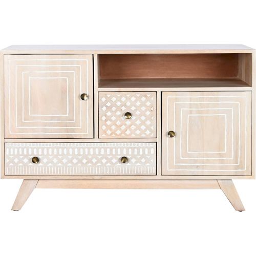 Buffet Bahut Bois Blanc Ciselé Pour Élégance Naturelle